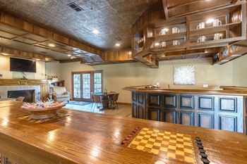Clubhouse lounge with fireplace